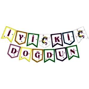 Renkli Unicorn İyi ki Doğdun Banner