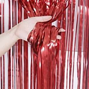 Metalize Kırmızı Arka Fon Kapı Süsü