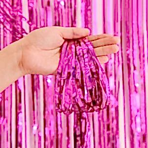 Metalize Fuşya Arka Fon Kapı Süsü