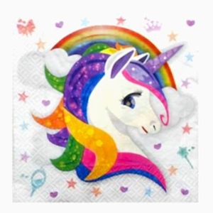 Beyaz Unicorn Peçete 20 Adet