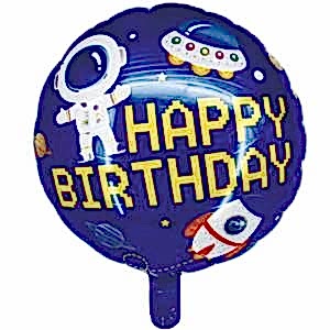 Uzay Temalı Happy Birthday Folyo Balon