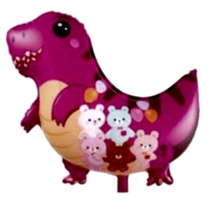 Dinozor Folyo Balon Pembe