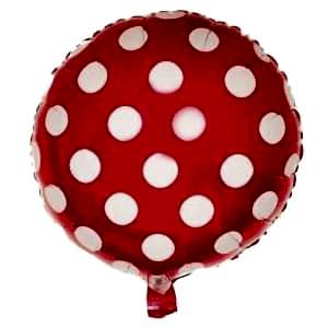 Beyaz Puantiyeli Kırmızı Folyo Balon