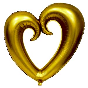 Boş Kalp Folyo Balon Gold 100 cm