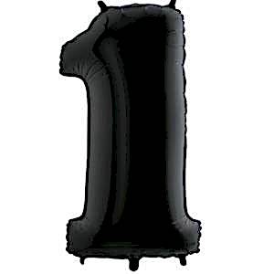 1 Rakam Folyo Balon Siyah 76 cm