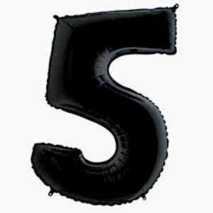 5 Rakam Folyo Balon Siyah 76 cm