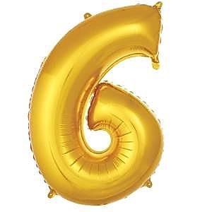 6 Rakam Folyo Balon Altın 76 cm