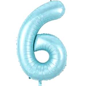 6 Rakam Folyo Balon Mavi 76 cm