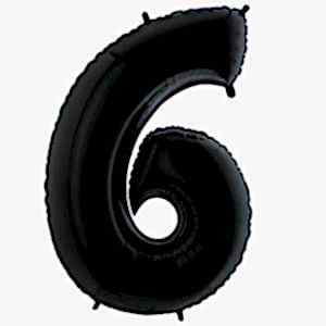 6 Rakam Folyo Balon Siyah 76 cm
