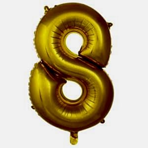 8 Rakam Folyo Balon Altın 76 cm