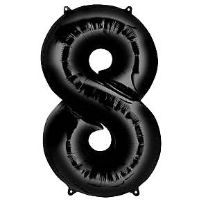 8 Rakam Folyo Balon Siyah 76 cm