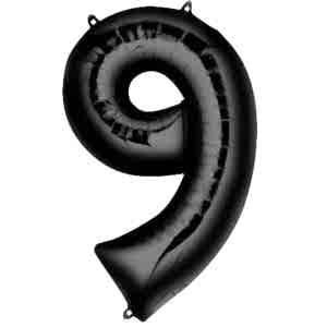 9 Rakam Folyo Balon Siyah 76 cm