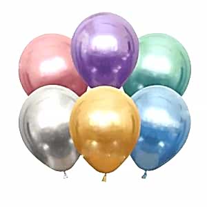 Karışık Renkli Krom Balon 50 Adet