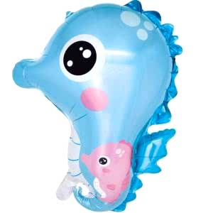 Deniz Atı Folyo Balon Mavi